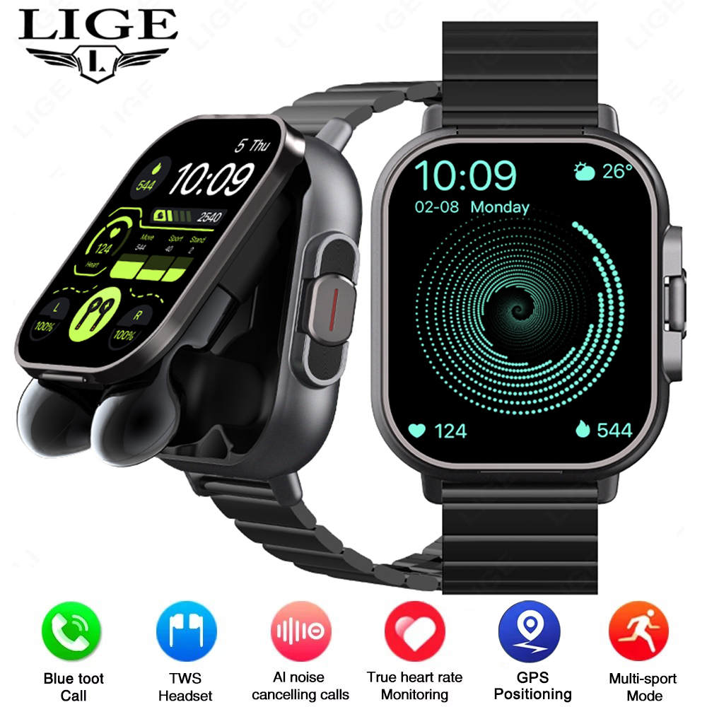Luxury Watch Korea - Reloj inteligente TWS 2 en 1