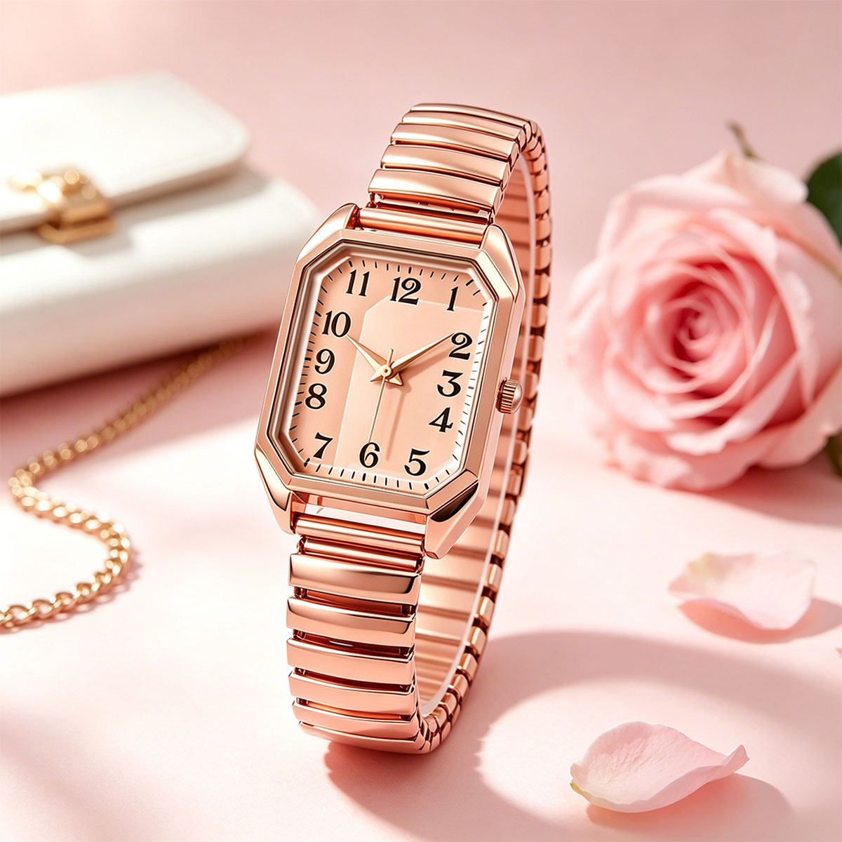 Luxury Watch Female - Reloj de Cuarzo Octagonal Rectangular para