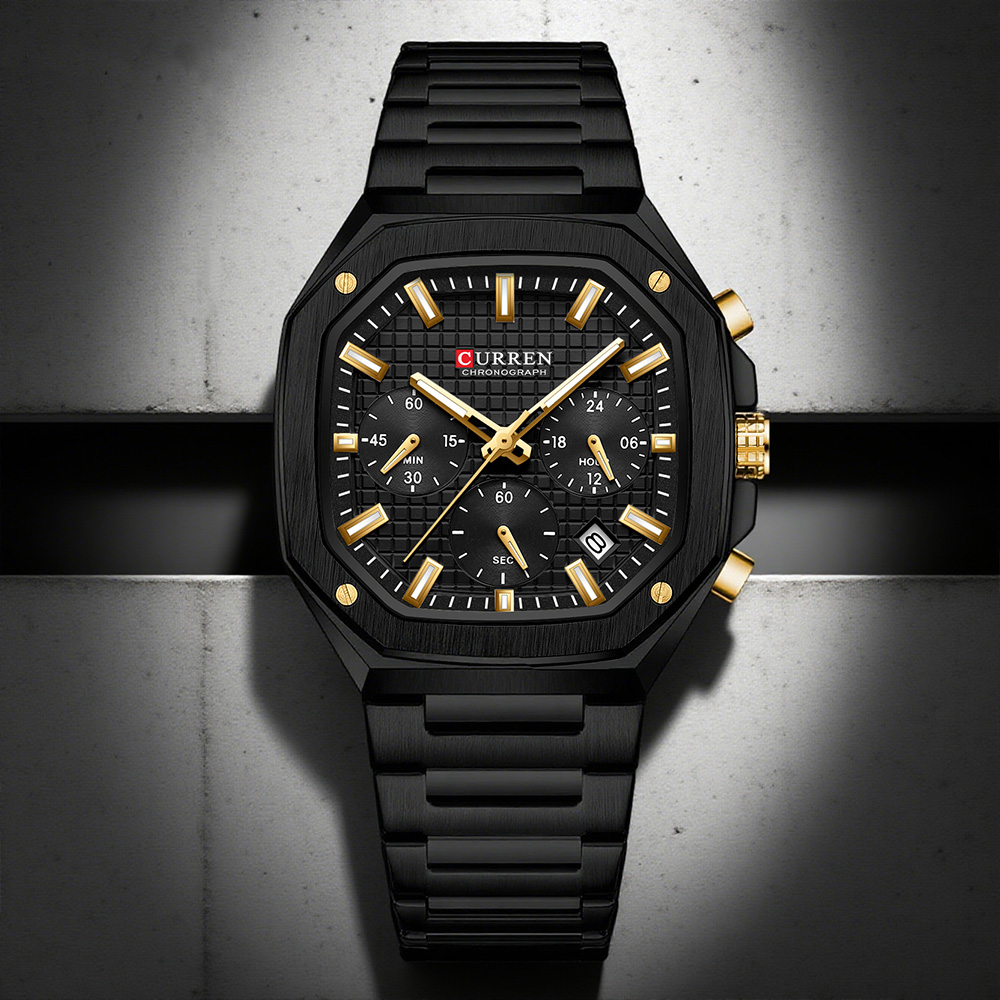 Luxury Watch Dial - Reloj cronógrafo cuadrado de lujo CURREN