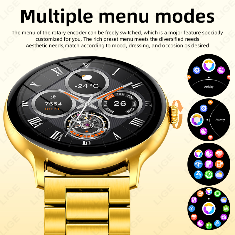 Nuevo reloj inteligente dorado - Luxury Watch Korea reseña y precio