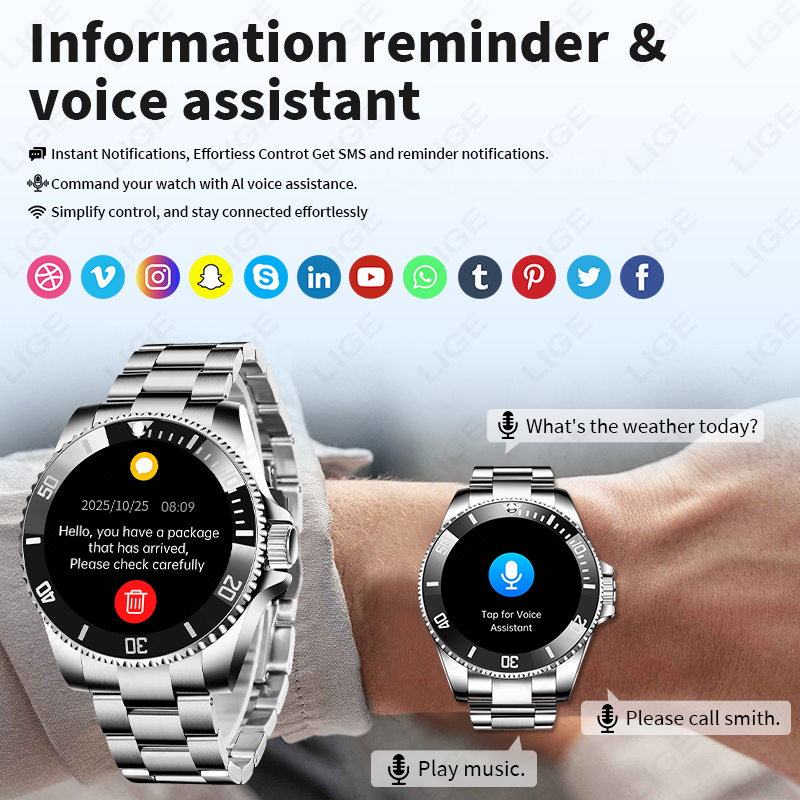 Reloj Inteligente LIGE de Lujo - Luxury Watch Korea reseña y precio