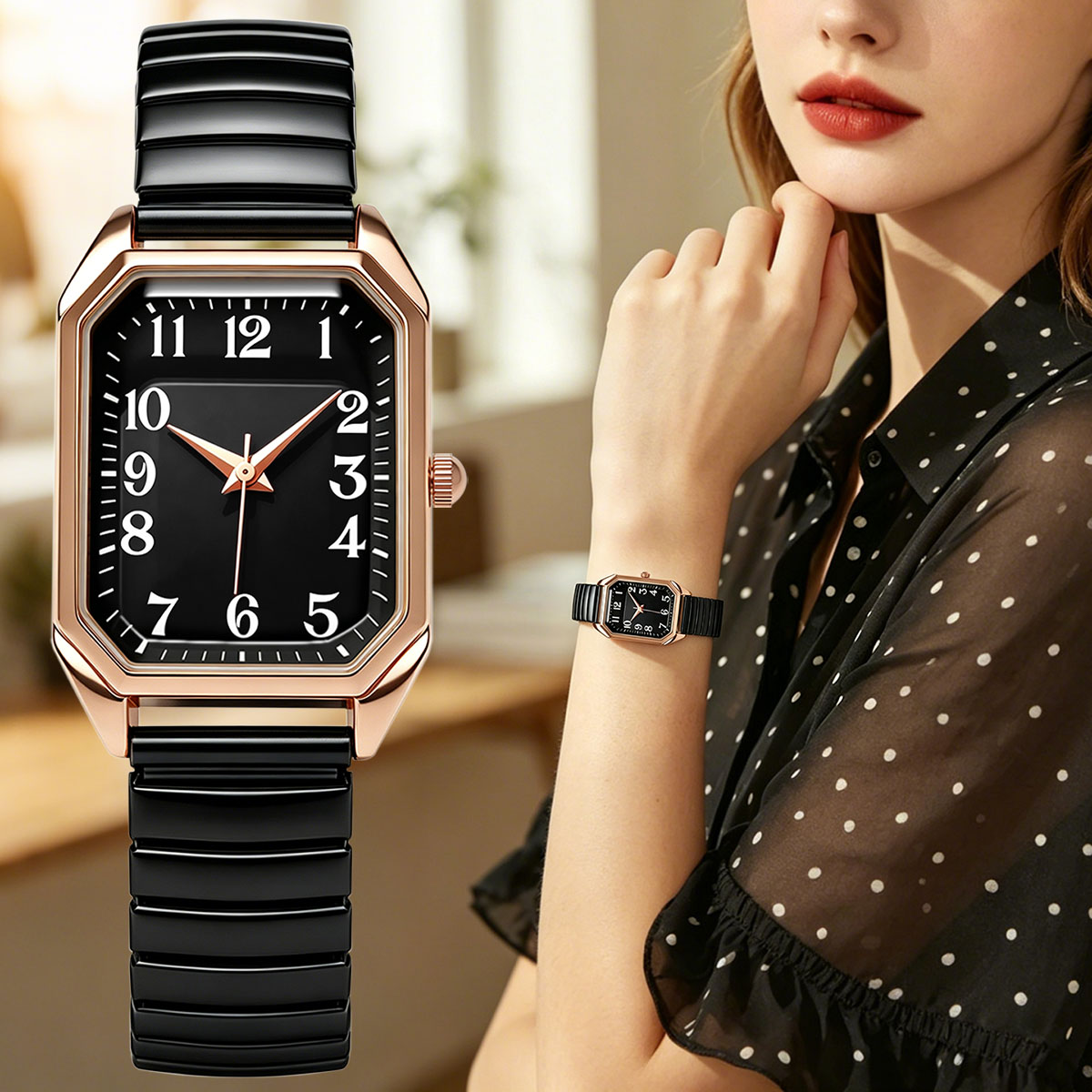 Reloj de Cuarzo Octagonal Rect - Luxury Watch Female reseña y precio