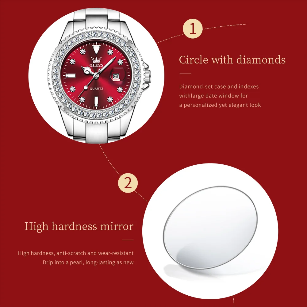 OLEVS, reloj de cuarzo para mu - Luxury Watch Female reseña y precio